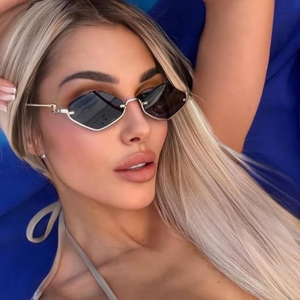 Trendy Semi-Rimless Sun Glasses